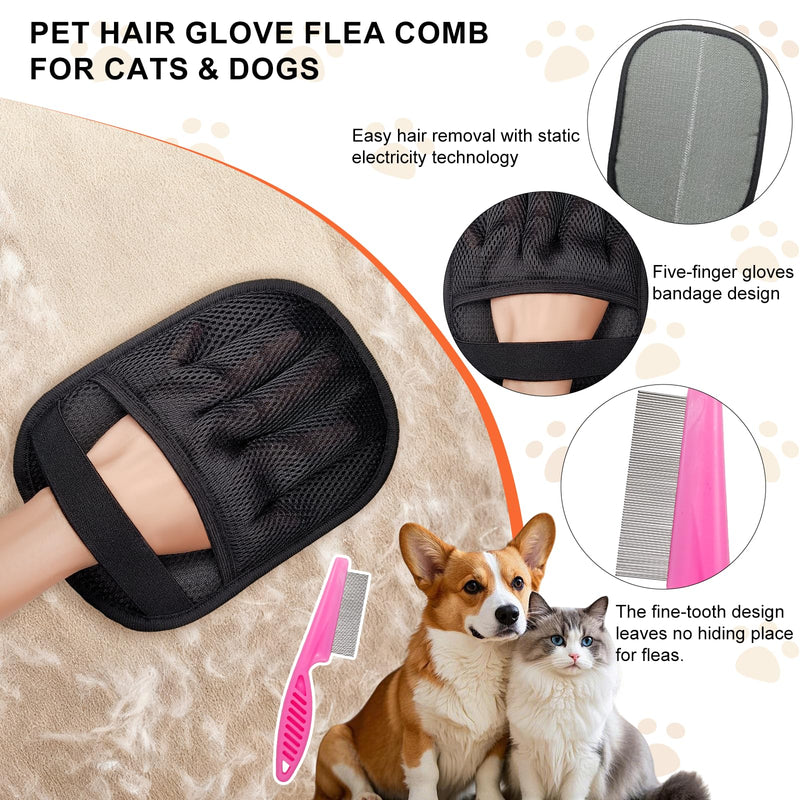 Pet fur Remover for Furniture - Five Finger electrostatic pet hair remover glove Tool for Clothing, Couch, Carpet, Car Seat - PawsPlanet Australia