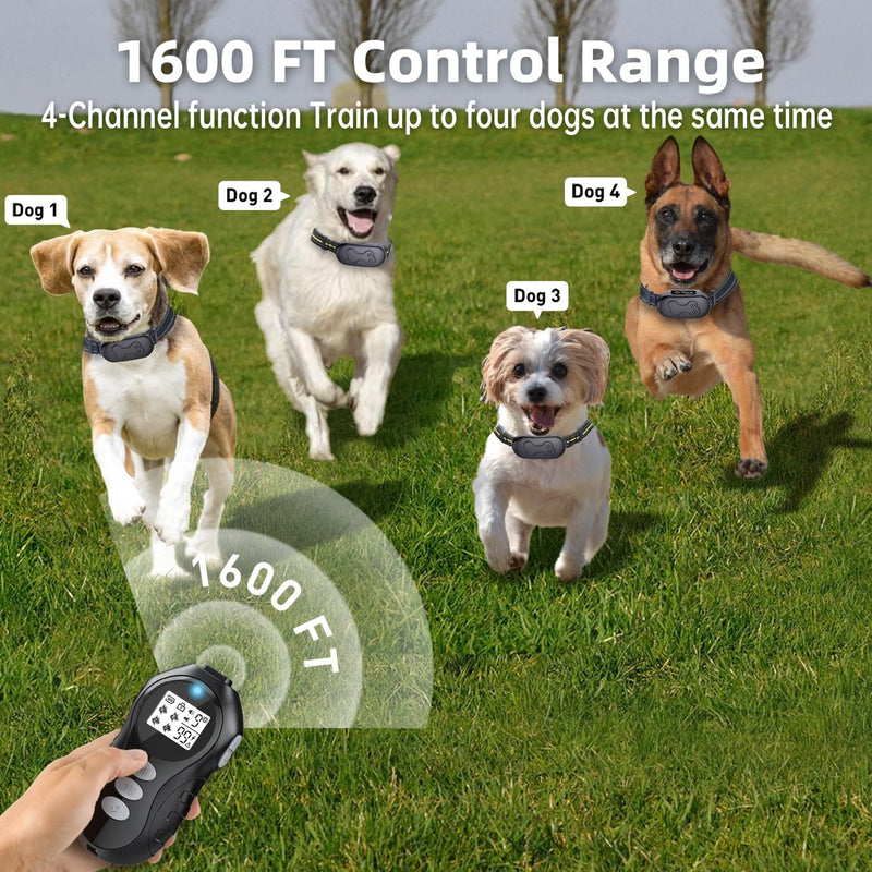 Rechargeable Dog Training Collar with Remote - Waterproof Dog Shock Collar, E Collar, for 20-150 lb Dogs, with Flashlight, Beep, Vibration, Shock 4 Training Modes for Large Medium Small Dogs - PawsPlanet Australia