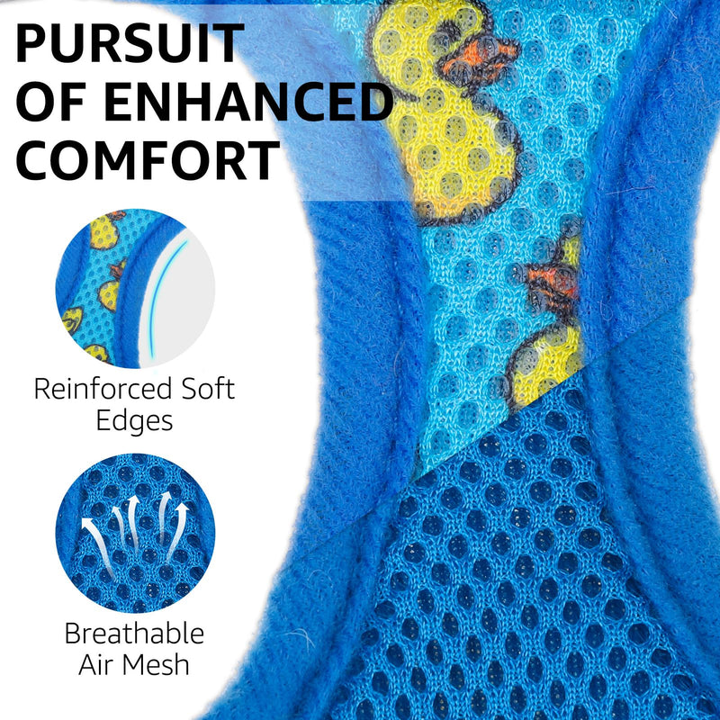 SCENEREAL Cat Harness & Leash Set Escape Proof - Adjustable Air Mesh Vest with Reflective Strips for Kittens, Puppies, Rabbits, Duck M Medium(Chest Adjustable 13-14.5in)