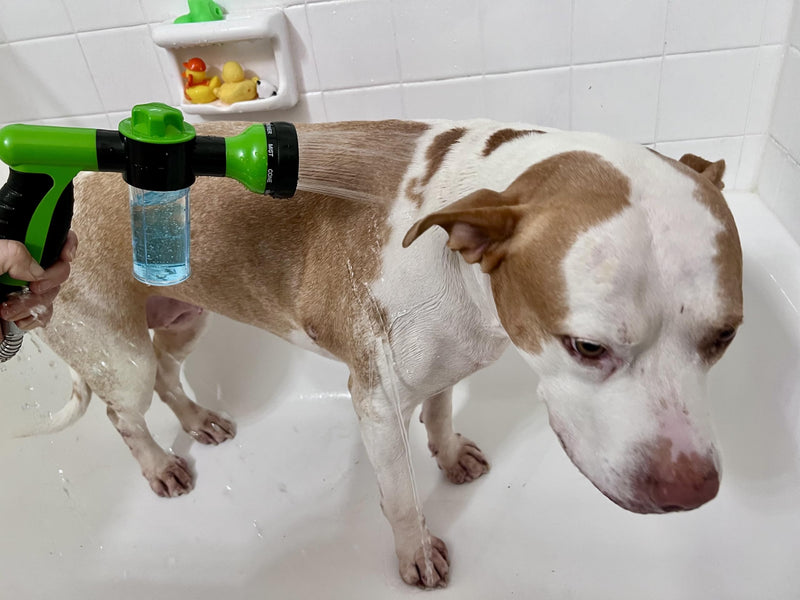 The Original Pup Jet Dog Washing Hose Attachment with Soap Dispenser – 8-in-1 Fur Sweep Dog Bathing Supplies Kit, Shower Attachment & Shampoo Sprayer for Dog Wash, Bath, and Grooming Perfect Pet Care - PawsPlanet Australia