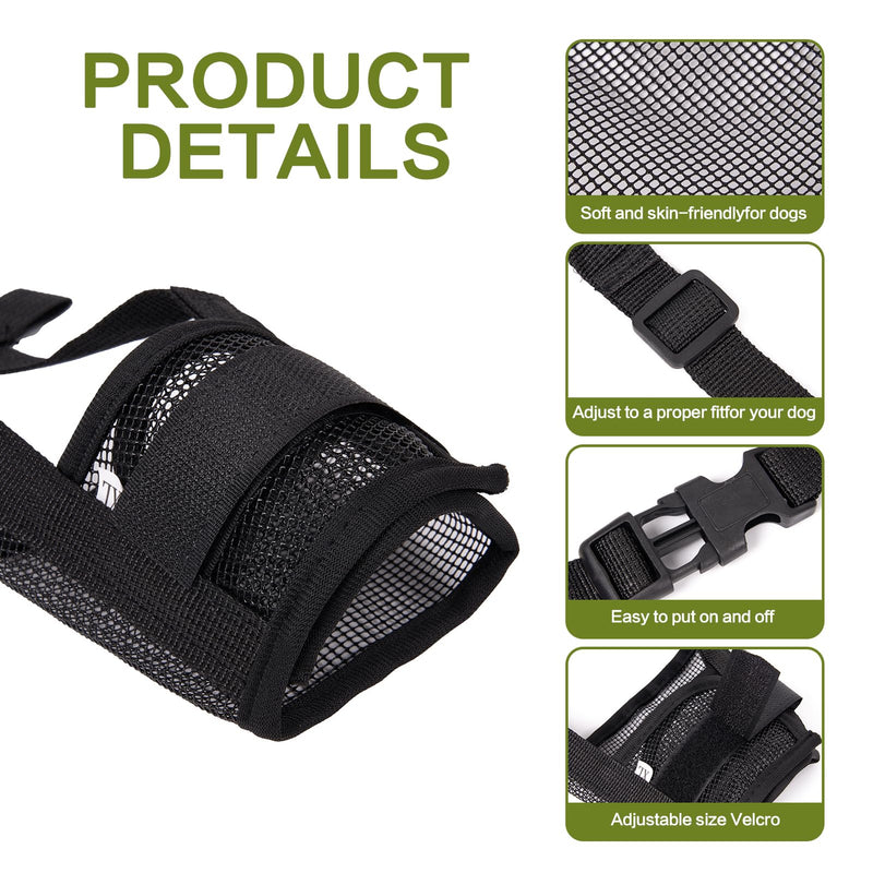 Prevents Biting Barking Chewing Muzzle for Large Dogs - Soft Breathable Air Mesh Muzzle for Large Sized Dog | Adjustable Straps Dog Mouth Guard | XL Size 8.2-10.2 Inch - PawsPlanet Australia