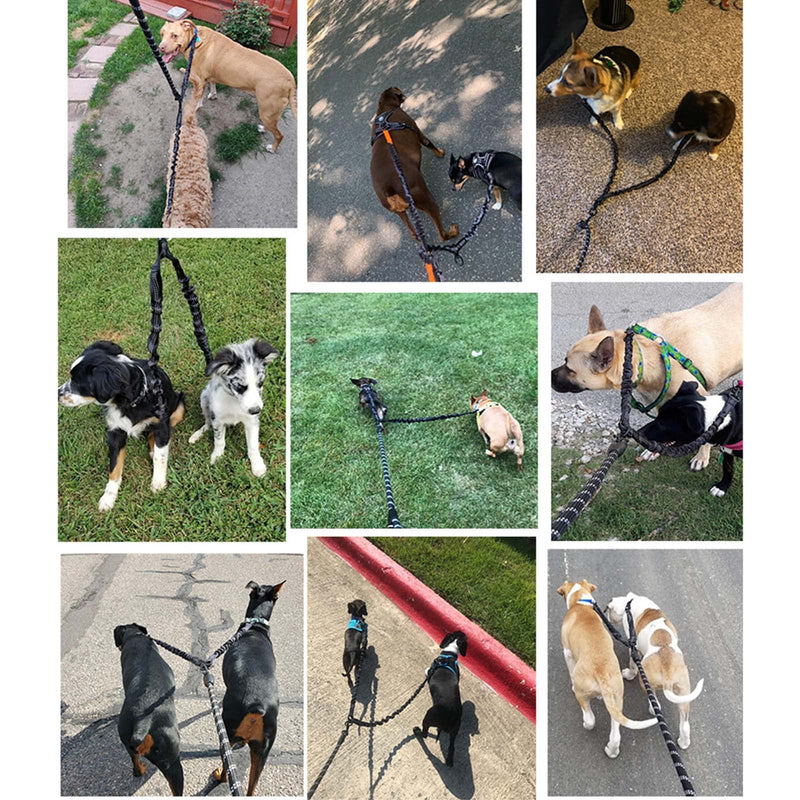 Dual Dog Leash for 2 Dogs, LRHINETAR Double Dog Leash with 360 Swivel No Tangle Walking S（7-25lb） - PawsPlanet Australia
