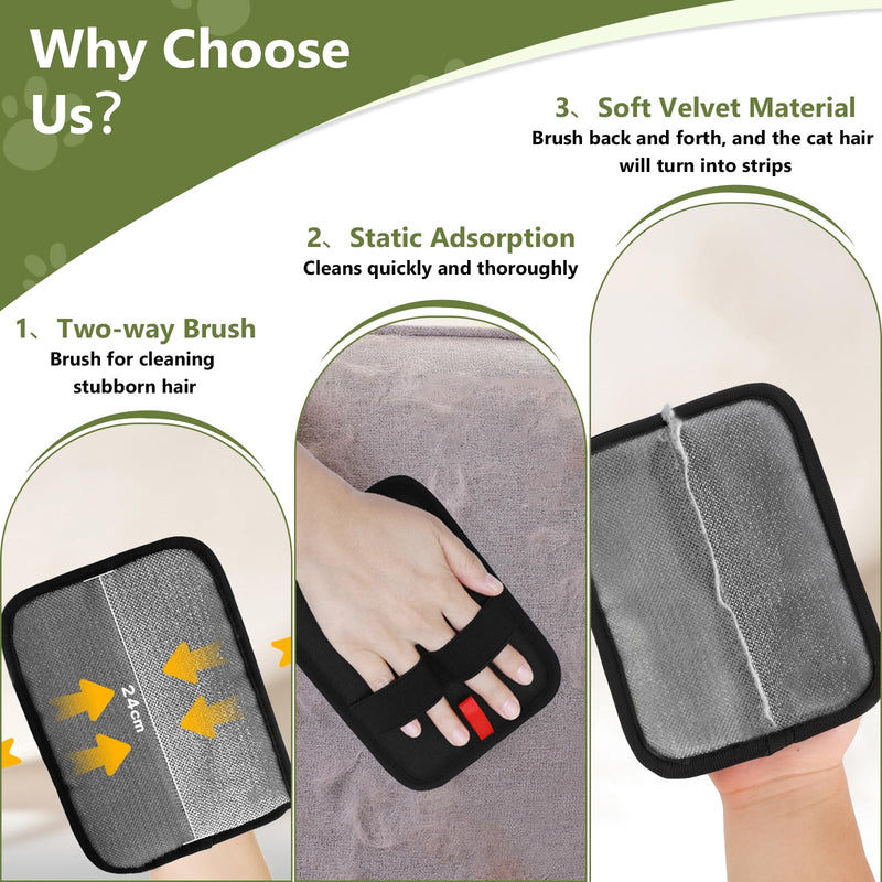 VINGVO Electrostatic Brush Tool for Cats & Dogs, Reusable Grooming Glove for Cats & Dogs,Double Sided for Furniture, Couch, Carpet, Car Seat - PawsPlanet Australia