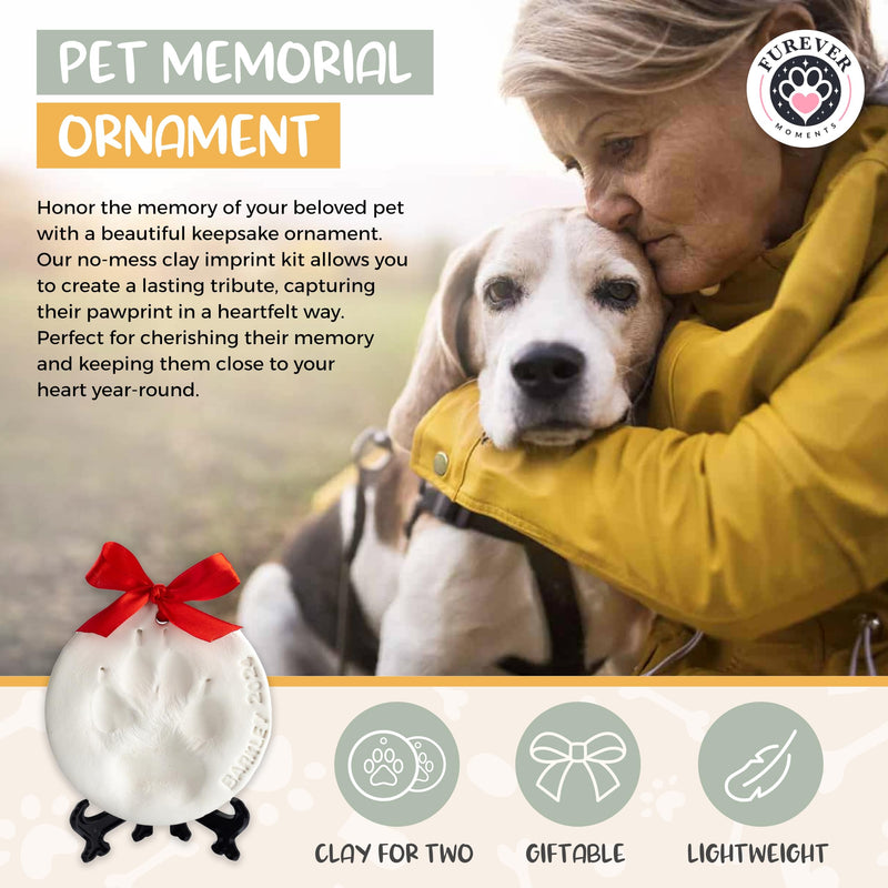 Pet Paw Print Impression Kit Makes (2) Dog Keepsake Ornaments, Inkless Paw Print Kit for Dogs (and Cats!) - Dog Paw Print Kit Keepsake, New Puppy Gift, Pawprint Keepsake Kit w/ Paints & Name Stamps! White - PawsPlanet Australia