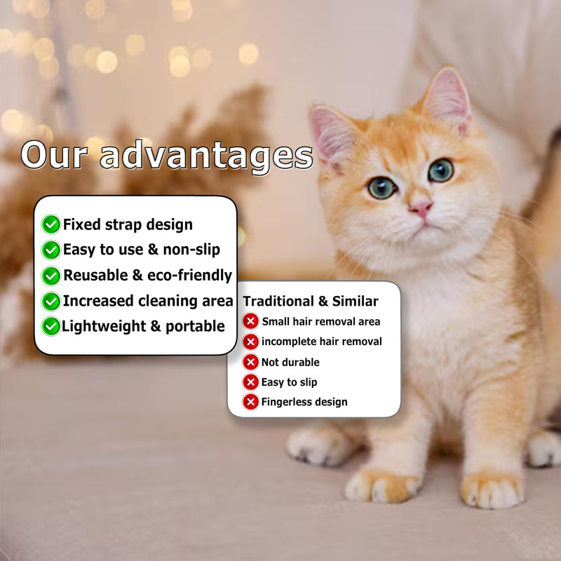 2PCS Pet Hair Removal Glove for Cats & Dogs – Upgraded Reusable Electrostatic Pet Hair Remover Tool for Couch, Clothing, Carpets & Car Seats - PawsPlanet Australia