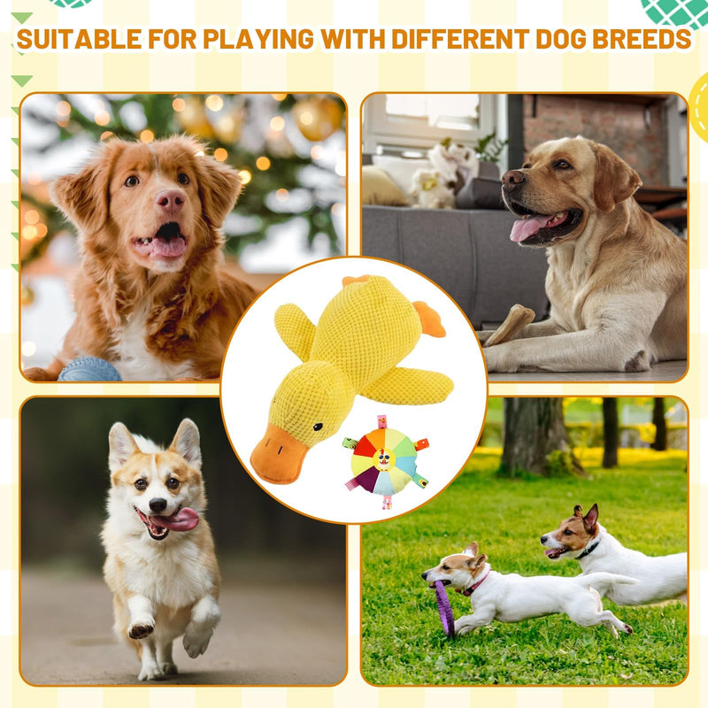 Duck Dog Toy, Flying disc, pet Eye Comb, Giant Plush Duck Dog Toy Set, Comb Color Random, Large Duck Dog Toy Suitable for Small, Medium and Large Dogs. (60, Large) 60 - PawsPlanet Australia