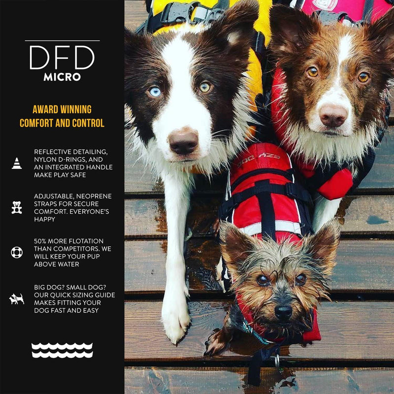 EzyDog Micro Doggy Flotation Device (DFD) XS (Length 10"-13-1/2", Girth 12"-19-1/2") Red - PawsPlanet Australia