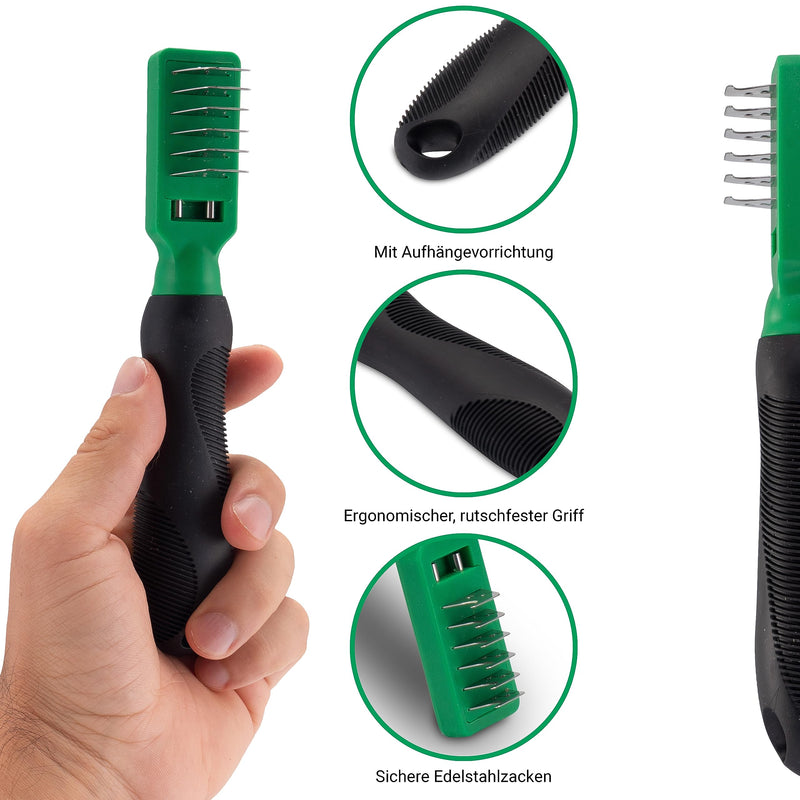 Set of 2 with Fur Brush and Dematting Knife, Long Hair Short Hair Undercoat Brushes, Pet Hair Remover, Trimming Knife, Slicker Brush, Undercoat Brush for Grooming Dogs and Cats 2er Set Entfilzungsbürste und Deshedder