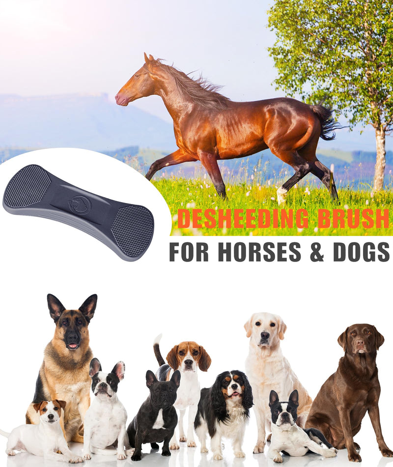 Horse Grooming Shedding Tool - Blade-Free Horses Brush for Grooming Kit Supplies,Horse Deshedding Tool,Multi-Functional Grooming & Bathing Supplies for Horses,Dogs,Cows and Goats(Navy Blue) - PawsPlanet Australia