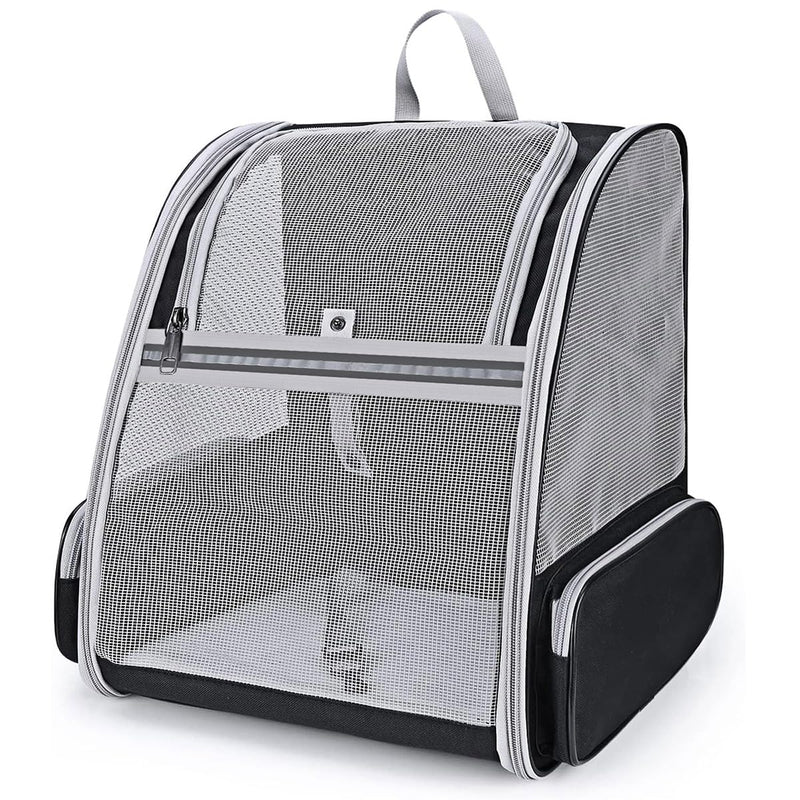 Cat Carrier Backpack, Dog Backpack, Ventilate Pet Cats Puppy Dogs Birds Bunny Backpack for Travel Indoor Outdoor Use(Black) BLACK-MESH - PawsPlanet Australia
