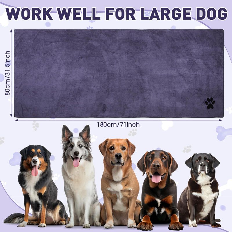 71 x 31.5'' Extra Large Dog Towels for Drying Dogs Large Absorbent Soft Microfiber Pet Grooming Towel Bath Towel for Large Dogs Dog Bath Supplies for Large Dogs, Grey - PawsPlanet Australia