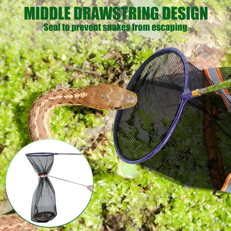 IC ICLOVER Snake Catcher Net, Snake Grabber Handling Tool, Snake Catching Net with Telescopic Pole, Adjustable Snake Capture Stick, Rattle Snake Catching and Transport Picker, Extended from 16" to 59" Only Snake Catcher Net - PawsPlanet Australia