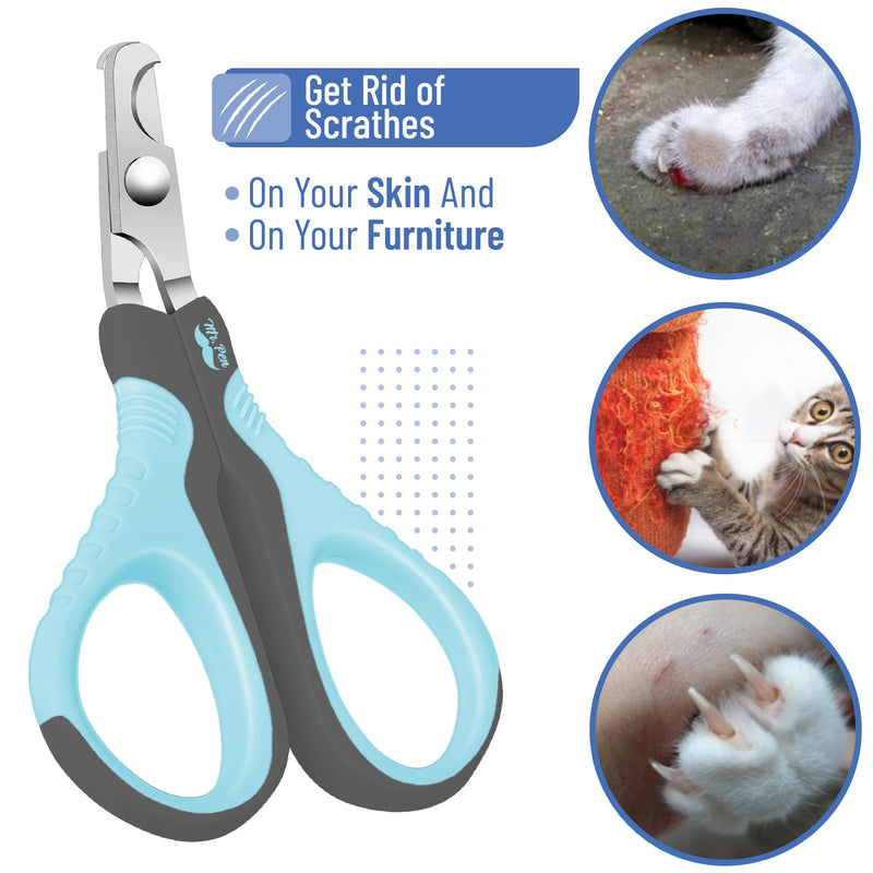 Mr. Pen Cat Nail Trimmer - Sky Blue & Dark Gray, Suitable for Cats & Kittens, Small Dogs - PawsPlanet Australia
