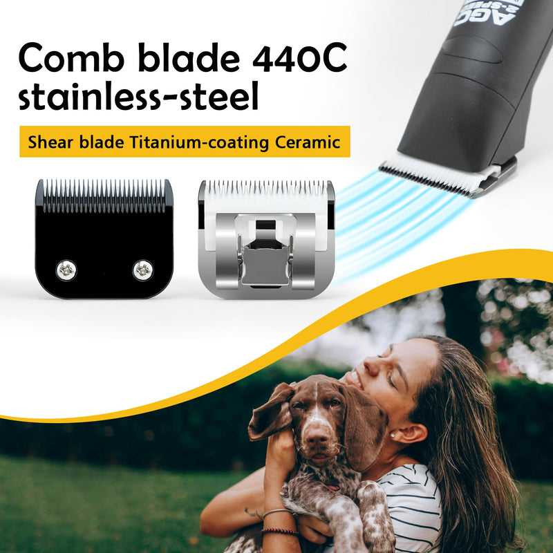 Detachable Steel Pet Dog Clipper Blades,Size-3 3/4FC,Compatible with Andis Cut Length 1/2"(13mm),Compatible with Oster A5, Wahl KM Series Clippers, Made of Ceramic and Stainless Steel Blade Black-3FC-1/2"(13mm) - PawsPlanet Australia