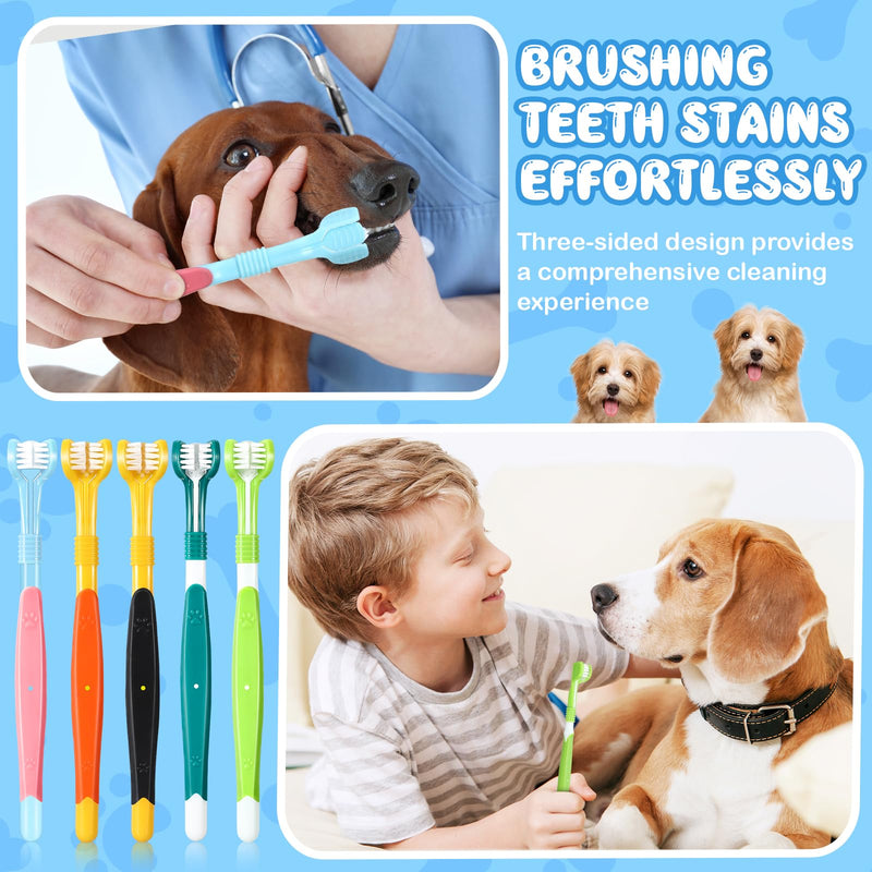 Vesici 20 Pcs 7 Inch Dog Toothbrush 3 Sided Dog Tooth Brush Cat Toothbrush Pet Teeth Cleaning Brush Dental Care Suitable for Most Pets Puppy Kitten Different Teeth and Mouth Shapes Cleaning - PawsPlanet Australia