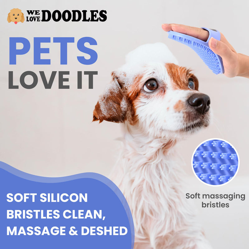 We Love Doodles Dog Grooming Bath Brush & Detangler Spray