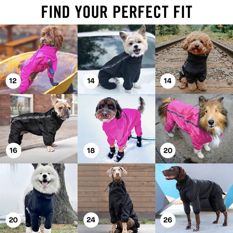 Canada Pooch Dog Slush Suit Dog Bodysuit for Rain and Snow Full Body Dog Suit Water-Resistant Dog Onesie (Black, 22 (21-23" Back Length)) 22 (21-23" back length) Black - PawsPlanet Australia