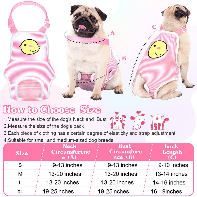 Nuanchu 3 Pcs Female Dog Diapers with Suspenders, Washable Reusable Adjustable Dog Sanitary Panties Cute Female Dog Underwear Puppy Dog Period Diapers for Female Dogs (Cute Pattern, M) Cute Pattern Medium