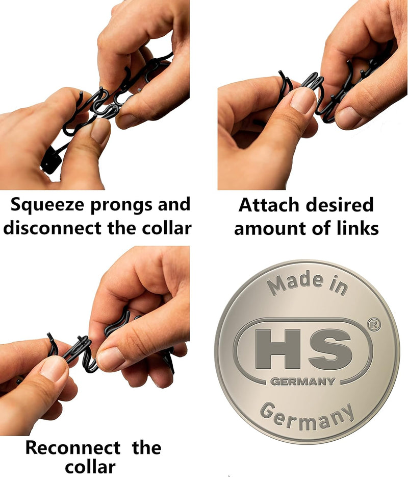 Herm Sprenger – Black Stainless Steel Additional Prong Links for Herm Sprenger Ultra-Plus Dog Training Collar - for Small Medium Large Dogs - Made in Germany (3.2 mm)