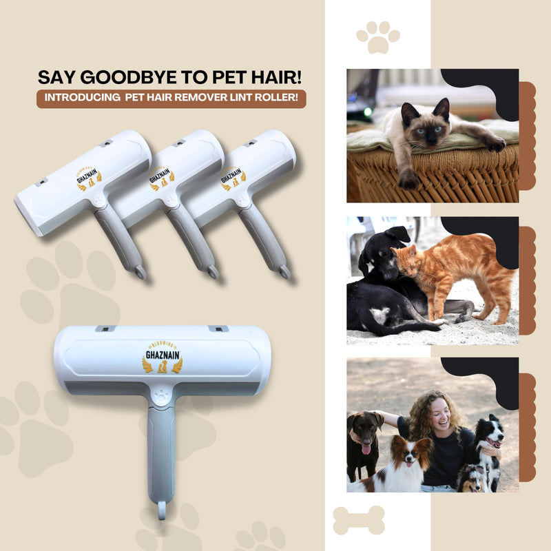 Pet Hair Remover and Lint Roller - Cat and Dog Hair Remover Roller, Reusable, Eco-Friendly, Multi-Purpose Cleaning Tool for Clothing, Furniture, Car Interiors, and Carpets - PawsPlanet Australia
