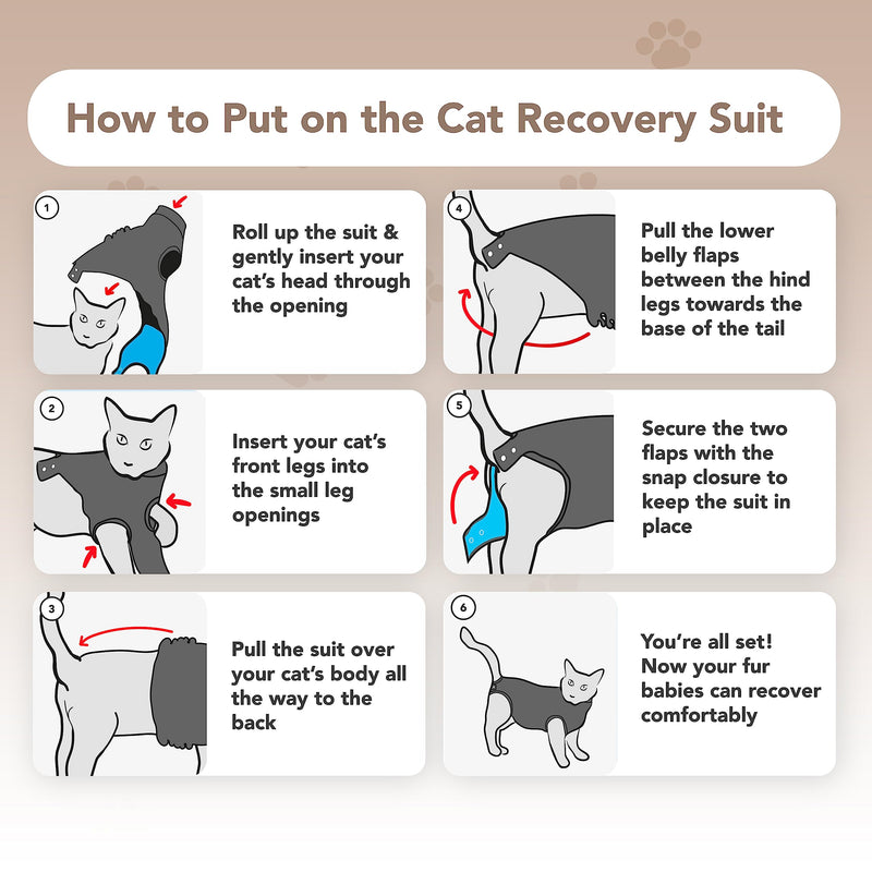 Cat Recovery Suit - Cat Recovery Suit for Spay, Neuter, Suture, Incision, & Skin Conditions - Breathable Fabric with Back Opening - XXS Cat Suit by Suitical, Tiger Print 2XS(13-16.5 in) - PawsPlanet Australia