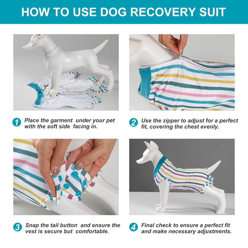 Leekalos Recovery Suit for Dogs After Surgery,Soft Breathable Dog Bodysuit Surgical Recovery Suit,Male Female Dog Neuter Spay Suits Anti Licking Wounds Jumpsuits for Small Medium Large Dogs Streaks - PawsPlanet Australia