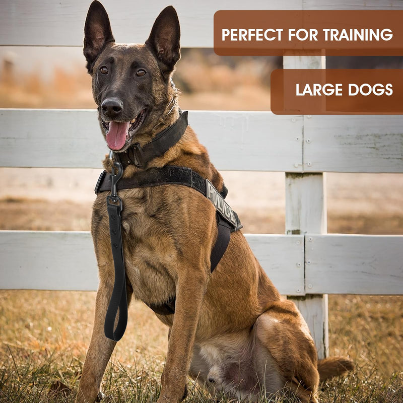 1 Pc Short Leather Dog Leash, Waterproof Dog Leash Black Training, Heavy Duty Handle Traffic Leashes for Medium Large Dogs Training - PawsPlanet Australia