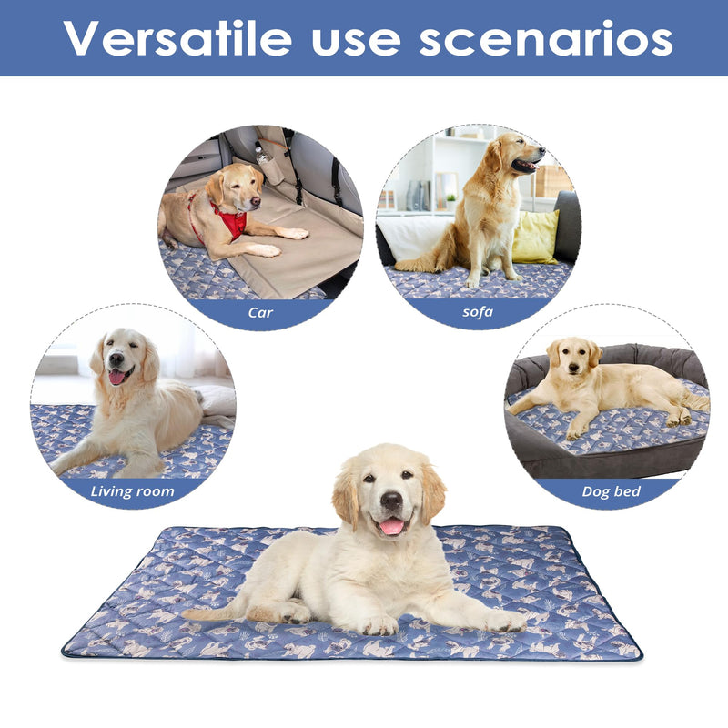 Dog Cooling Mat, Washable Dogs Cats Pet Non-Toxic Cooling Pads Summer Sleeping Kennel Mats，Pet Self Cool Ice Blanket for Indoor & Outdoor Dog Beach Essentials Large Large(40*55) - PawsPlanet Australia