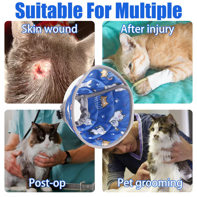 Cat Cone Collar Soft,Adjustable Cat Recovery Collars to Stop Licking After Surgery,Elizabethan Collar for Pet Kitten Puppy
