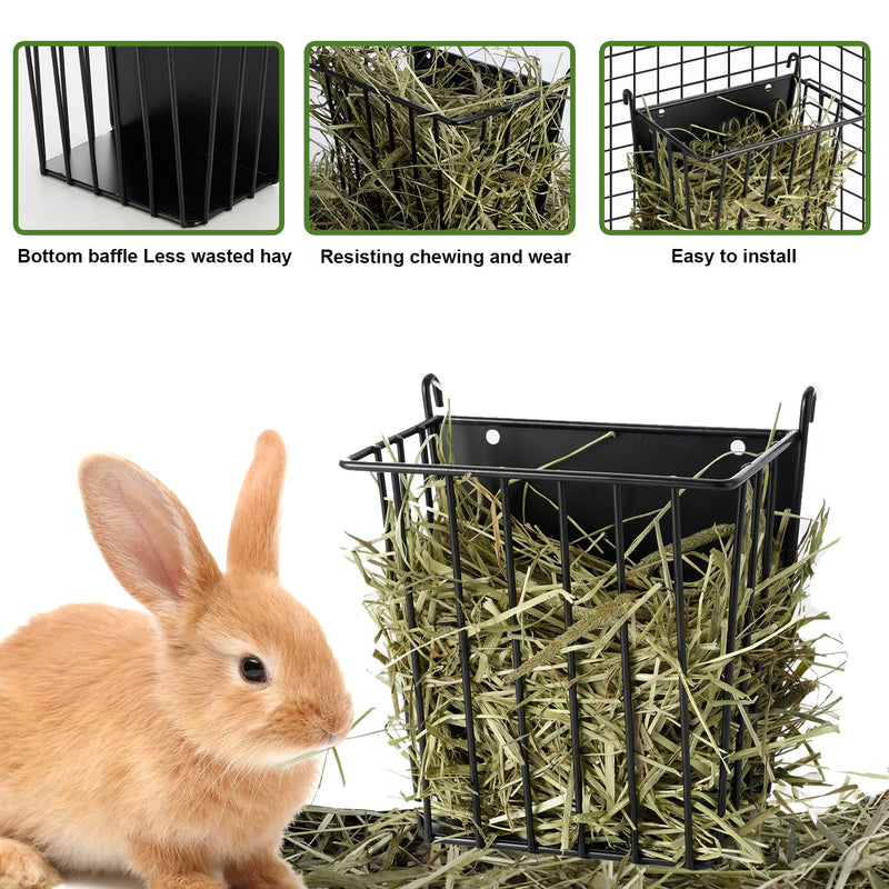 Upgrades Rabbit Hay Feeder - Guinea Pig Hay Feeder - Metal Frame Hay Rack with Adjustable Hook - Less Wasted - for Guinea Pigs - Chinchilla Bunny Cage Accessories - Bunny Feeder 1 Pack - PawsPlanet Australia