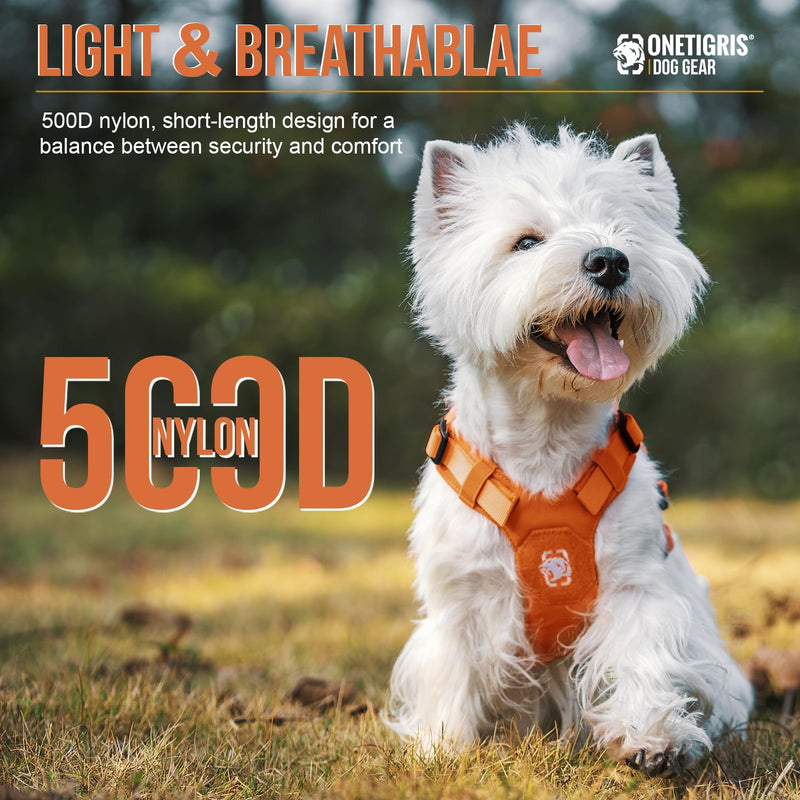 Onetigris Small Harness Dog Harness and Leash Set,MINI Trooper No Pull Dog Vest Fully Adjustable Harness for Puppy Dog and Cats, Dog Vest Harness for XXXS XXS XS Pets (Orange, XXS) Orange - PawsPlanet Australia