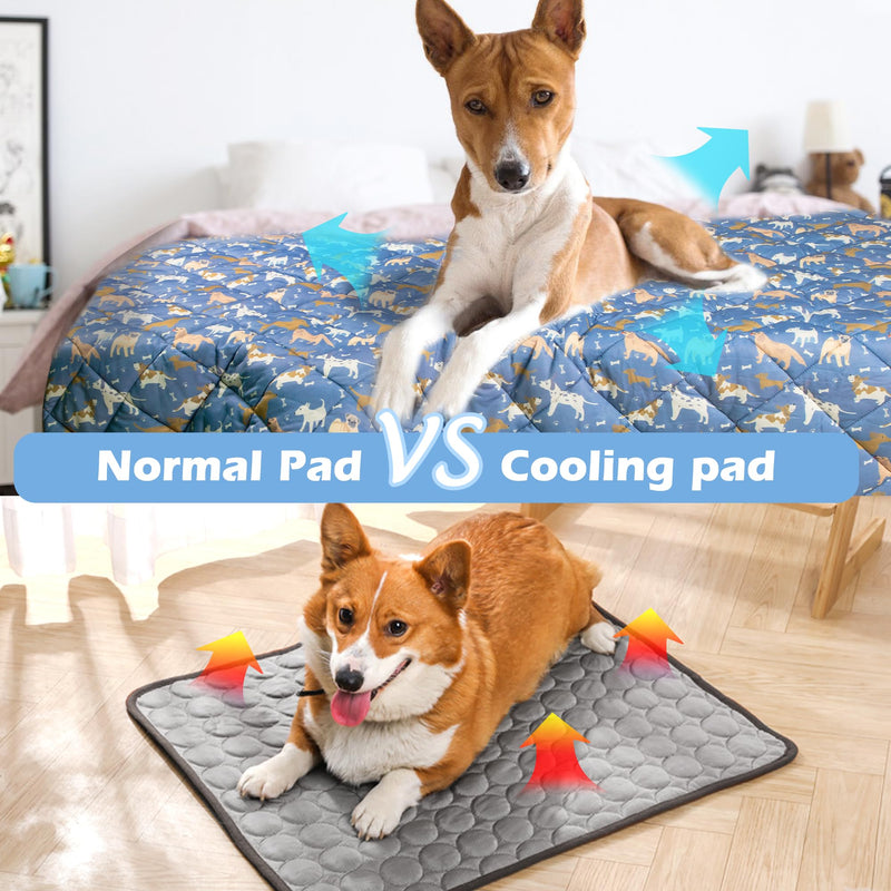 Dog Cooling Mat,Cat Self Cool Ice Pad,Lightweight Pet Cooling Pads Blanket Bed Cover,Puppies Summer Cool Tech Fabric,Washable Dog Sleeping Mat for Home & Outdoor,Keep Cool for Pets L(40*60In) Blue-Dog - PawsPlanet Australia