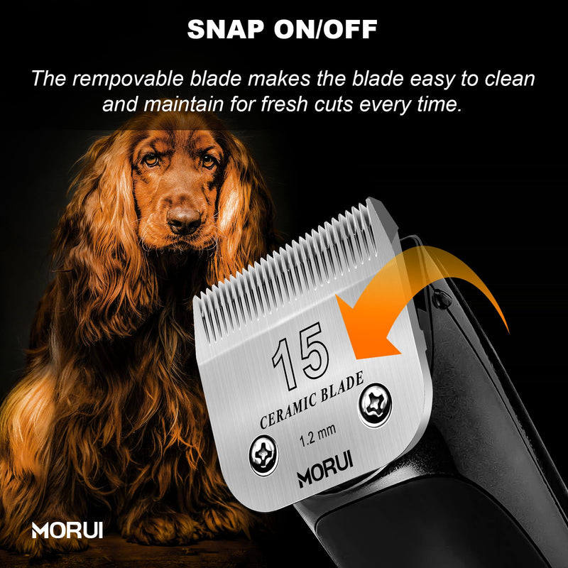 Pet Dog Grooming Clipper Replacement Blade，Detachable Ceramic Blade，Compatible with Most Andis,Oster A5 Wahl KM Series Clippers Size 15 Cut Length 3/64"(1.2mm) 15# - PawsPlanet Australia