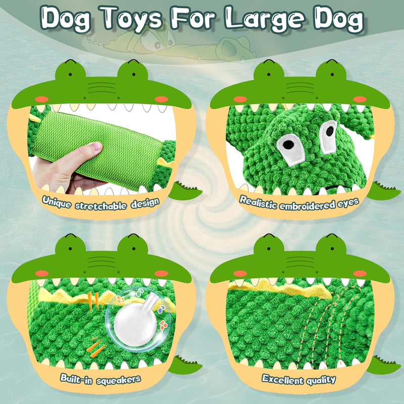 Dog Toys for Large Dogs: Squeaky Dog Toys - Plush Dog Chew Toys - Tough Tug of War Dog Toys - Interactive Puppy Toys for Small,Medium,Large Breed crocodiles - PawsPlanet Australia