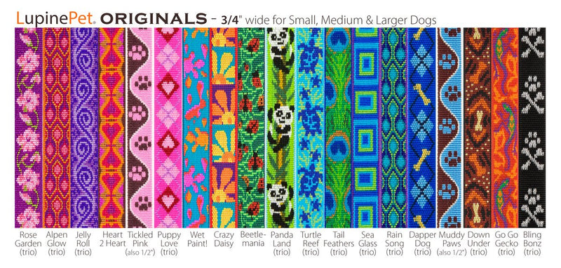 LupinePet Originals 3/4" Turtle Reef 14-20" Martingale Collar for Medium and Larger Dogs 3/4" wide martingale, adjusts 14" to 20" - PawsPlanet Australia