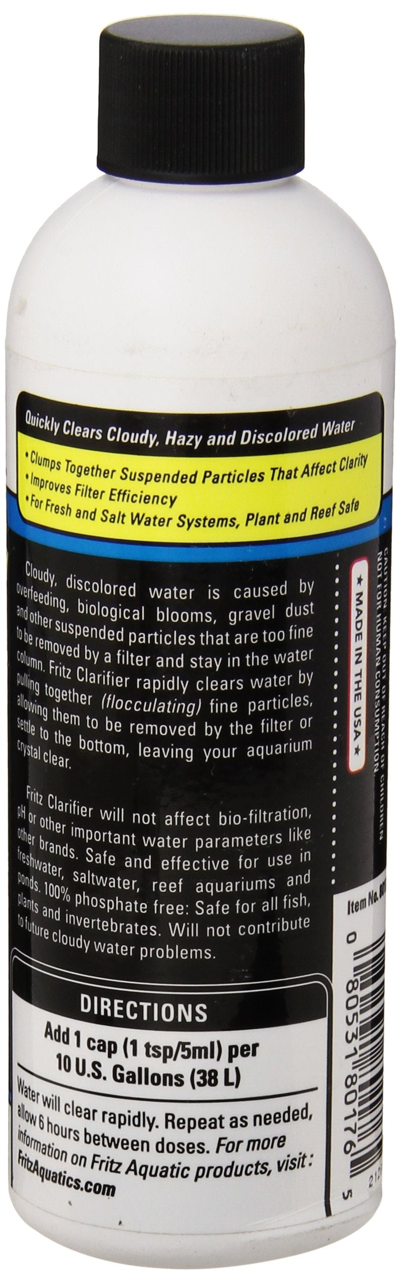Fritz Aquatics 80176 Fritz Water Clarifier for Fresh and Salt Water Aquariums, 8-Ounce 8 oz - PawsPlanet Australia