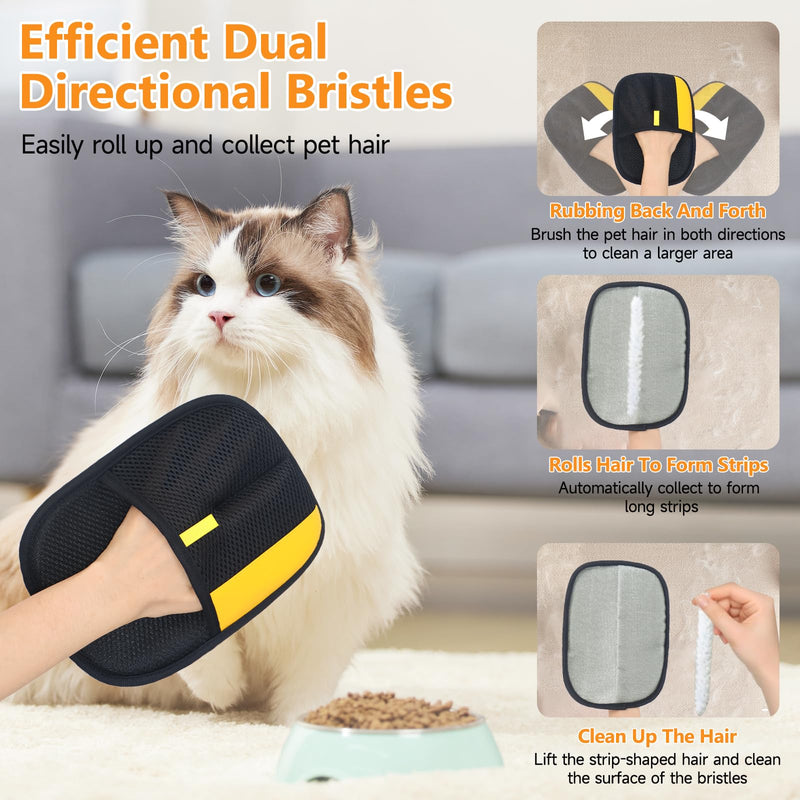 Pet Hair Removal Glove,2 Pcs Newly Upgraded Pet Hair Remover Gloves for Cats & Dogs,Electrostatic Pet Hair Gloves,Reusable Pet Hair Remover Tool For Couch Clothes Carpet Car Seat,9.45 *7.1 in - PawsPlanet Australia