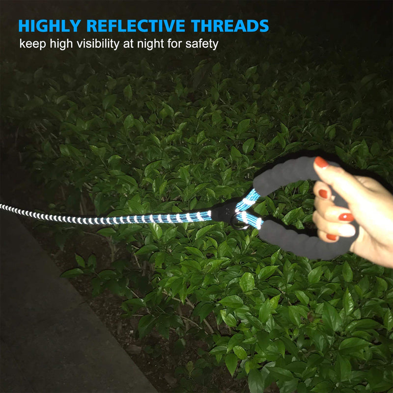 Heavy Duty Dog Leash - Comfortable Padded Handle, 5 ft Long - Dog Leashes for Small Medium Large Dogs (Leash+Collar M Neck 16"-20", Blue) Medium (Pack of 1) Blue Leash+Collar - PawsPlanet Australia