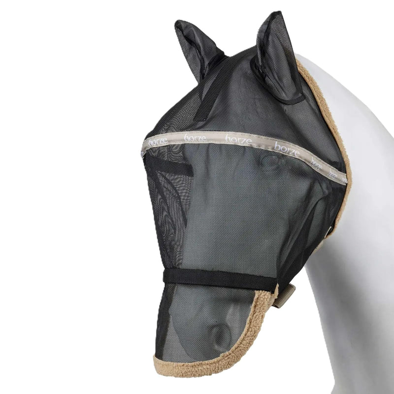 Horze Wire-Framed Soft Mesh Fleece-Lined Fly Mask with UV Protection - Atmosphere - M