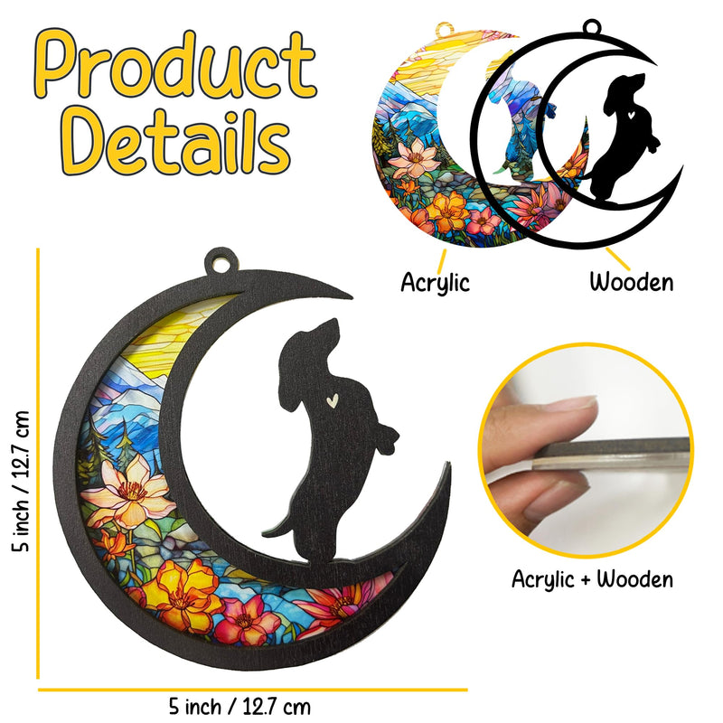Dachshund Dog Memorial Suncatcher, Personalized Dachshund Memorial with Name Date, Rainbow Bridge Dog Sympathy Card, Dog Passing Away Gift, Loss of Dog Sympathy Gift, Bereavement Gift - PawsPlanet Australia