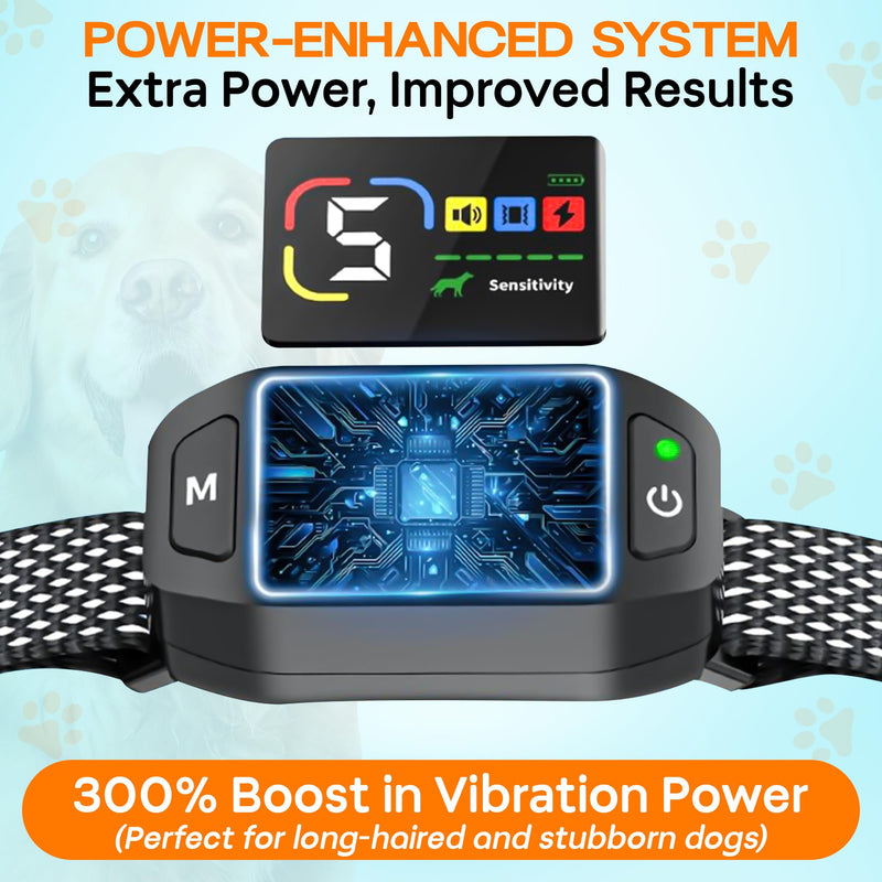 Bark Collar for Dogs with Clicker and Whistle – 300% Stronger Vibration, 5 Sensitivity Levels, 4 Training Modes, Fast Magnetic Charging | Waterproof, Adjustable – Train with Love, Not Pain Collar with Clicker & Whistle - PawsPlanet Australia