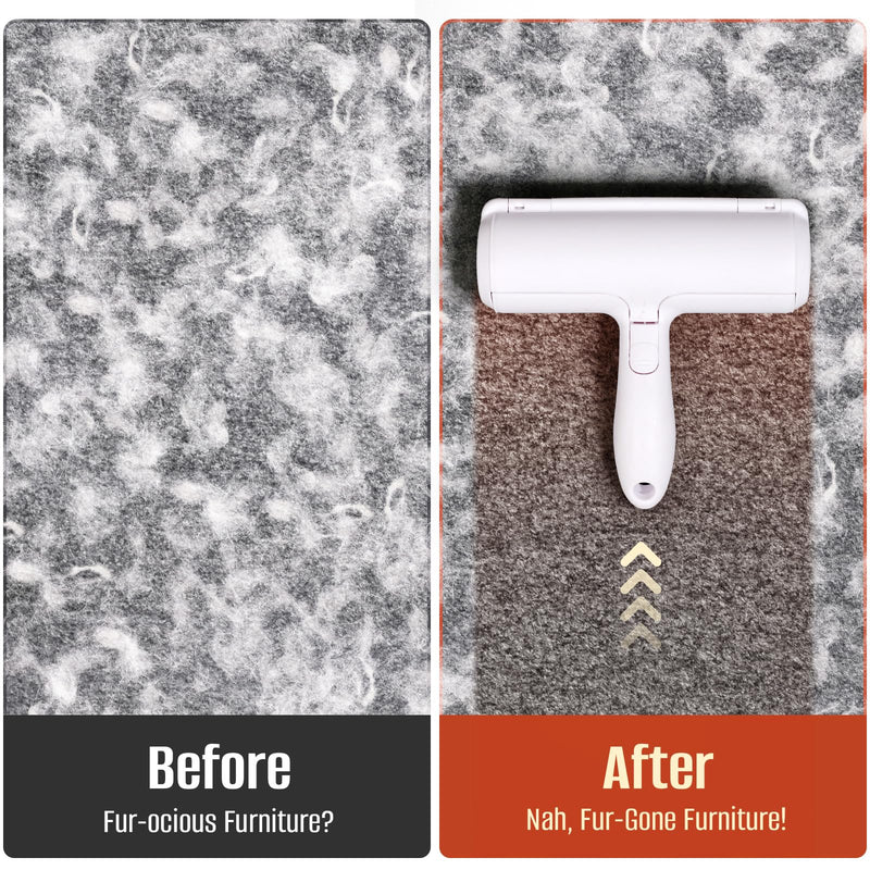 Pet Hair Removal Roller - Reusable Cat and Dog Fur Remover Lint Roller for Carpet, Couch, Furniture, Car Seat, Bedding and Clothing - Portable and Multi-Surface Pet Hair Removal Tool - PawsPlanet Australia