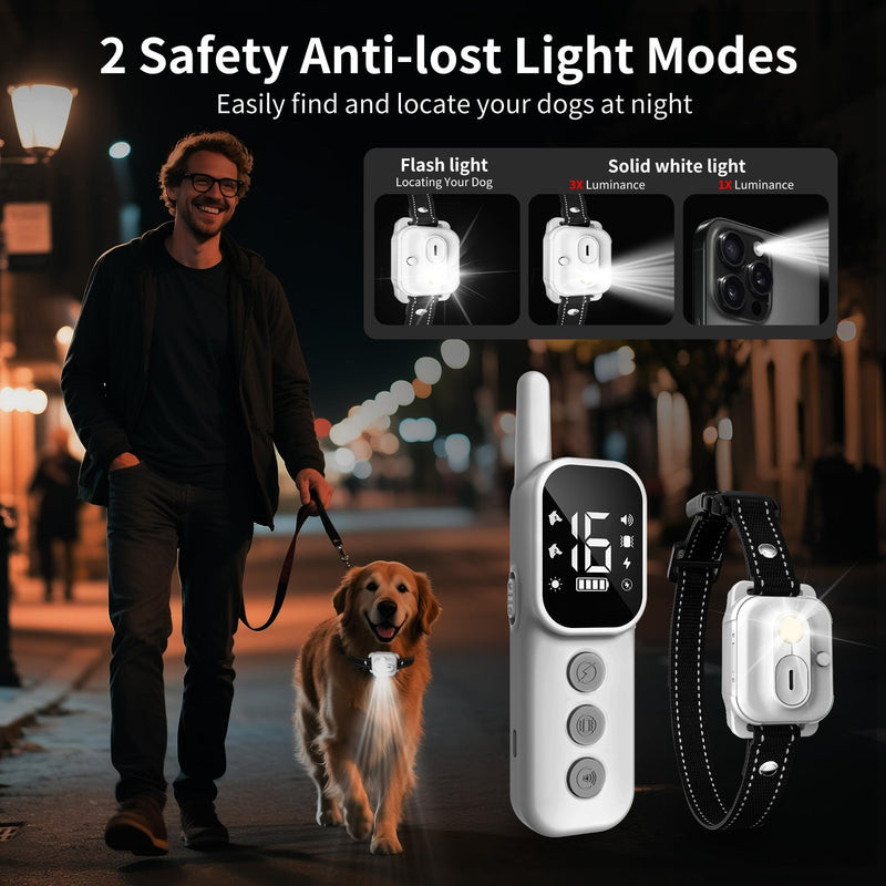 Dog Shock Collar,3300FT Dog Training Collar with Remote,IPX7 Waterproof Rechargeable Dog e-Collar with Beep,Vibration,Safe Shock,LED Light for Small,Medium,Large Dogs (8-150 lbs) - PawsPlanet Australia