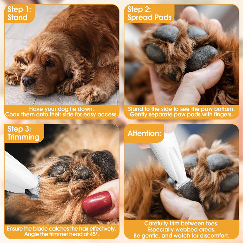 Palksky Dog Paw Trimmer, Upgraded 18mm-Blade Electric Dog Clippers for Groomming-with Led Display, Waterproof Pet Micro Precisiion Trimmer, Rechargeable Hair Shaver for Paws, Ears, Face, Rump-and Eyes One Speed
