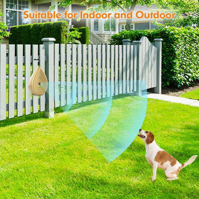 Anti Barking Device for Dogs Bark Box, Rechargeable Ultrasonic Barking Deterrent Devices with 3 Modes/Irregular Ultrasound Frequency/Automatically Electronic Dog Whistle Neighbors Dog Silencer(Gold) Gold Anti Barking Device