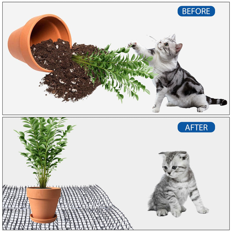 Cat Repellent Mat Outdoor 6.5FT Cat Scat Mat with Spikes Anti Cat Prickle Strips Scat Mat for Cats Plastic Cat Spike Mat Effective Cat Deterrent for Gardens and Lawns - PawsPlanet Australia