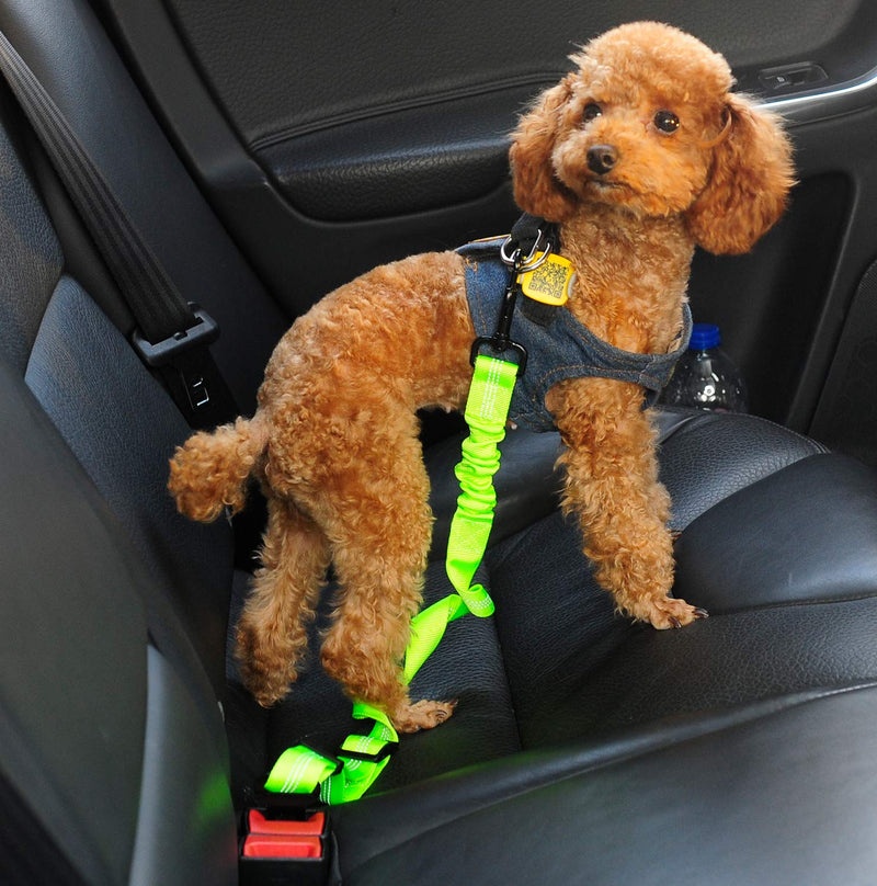 Petpopo 3 Colors Dog Safety Seat Belt,Quality Polyester Fabric,Adjustable,360° zinc Alloy Buckle,with Elastic,High Strength,Wear-Resistant and Durable,Easy to Install,Easy to Wash Blue - PawsPlanet Australia