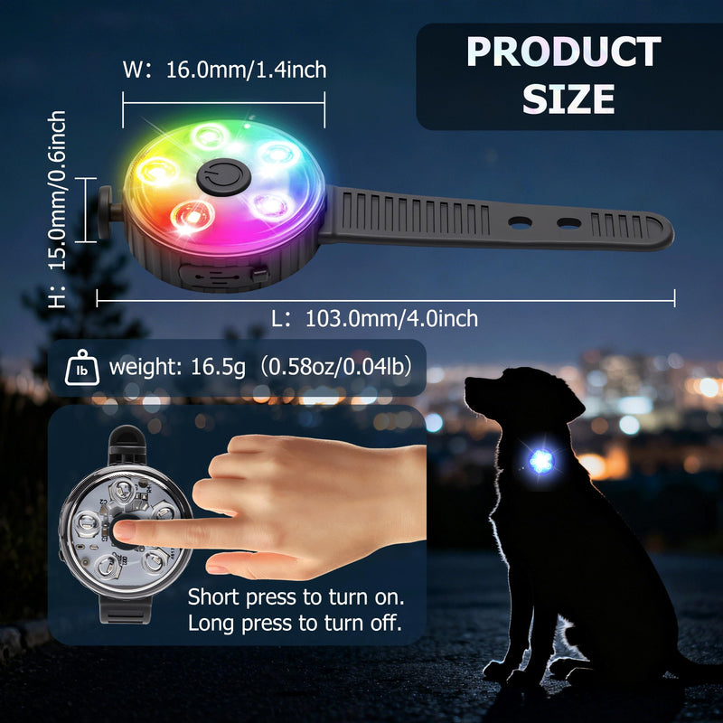 2-Pack Dog Collar Light, 8 Modes Rechargeable Dog Light with Durable Silicone Band, IPX7 Waterproof LED Pet Safety Lights for Nightwalking, Hiking, Running 2 - PawsPlanet Australia