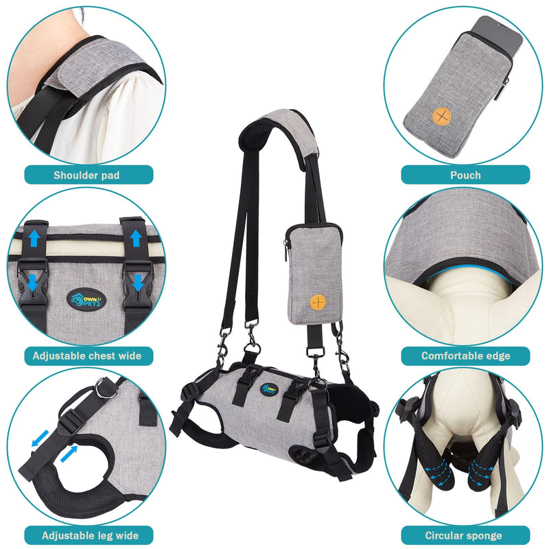 Ownpets Dog Sling Harness, Outdoor Sling Bag for Spine Protection, Whole Body Support, Support Vest to Assist Aged Dogs, Outdoor, XS - PawsPlanet Australia