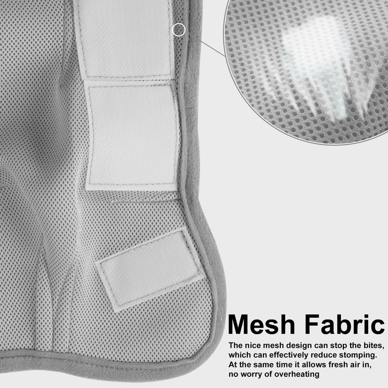 Adjustable Horse Fly Boots Set of 4, Equine Leg Protection Reduce Stomping, Breathable Mesh Fly Boots for Horses, Horse Leggings Leg Guards Grey 03 Full